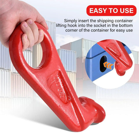 Heavy Duty Container Lifting Hook With 45 Degree Secure Alignment System L And R Indicators Forged Alloy Steel Construction