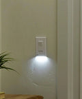 SwitchLight LED Night Light For Single Pole Switches With Auto On Off Sensor Dimmable Brightness No Fuss Easy Install Switch Plate