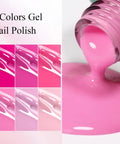 Hema Free Pink Gel Nail Polish Set With 6 Colors 10ml Each Soak Off Gel Polish Kit For DIY At Home Dope Salon Quality Long Lasting Up To 4 Weeks Light Baby Blush Hot Pink Gift For Women set of pink polishes.