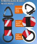 Scuba Octopus Holder Set Silicone Mouthpiece Keeper And Second Stage Regulator Tube Holder With Webbing Clip, detailed view.