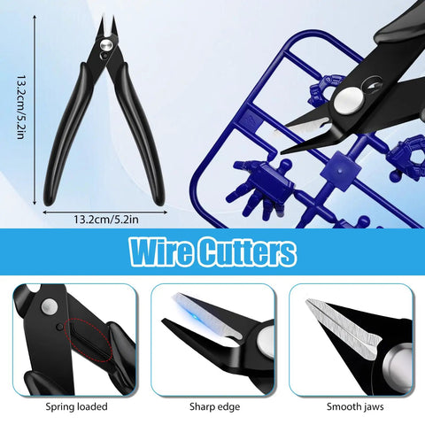 Wire cutters from Deburring Tool Set for 3D Printing and Metal Work with 10 High Speed Steel Blades, Micro Cutter Tweezers.
