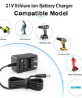 21V Lithium Battery Charger For Mini Chainsaw And Pruning Shears Fast Charge Dock with US Plug for Power Tools Compatibility