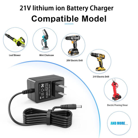 21V Lithium Battery Charger For Mini Chainsaw And Pruning Shears Fast Charge Dock with US Plug for Power Tools Compatibility