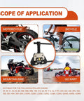 Application guide for Beefy Heavy Duty Roller Chain Breaker And Detacher Tool for motorcycles, bicycles, mountain bikes, go-karts.