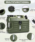 5 Gallon BPA Free Water Jug With Spigot For Camping And Hiking Grab And Go Leakproof Portable Water Storage Tank Thickened PE Material Emergency Prep And Picnic Hydration Solution with ergonomic handle and air plug.