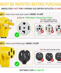Image showing inspection steps for 20 Foot EV Charger Adapter Cord From NEMA 14-30P To 14-50R, ensuring plug compatibility.