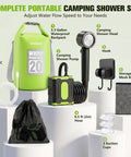 On The Go Camping Shower With 10000mAh Battery, Waterproof Dry Bag, LED Display, 4 Spray Modes, Rechargeable Portable Outdoor Water Pump Set