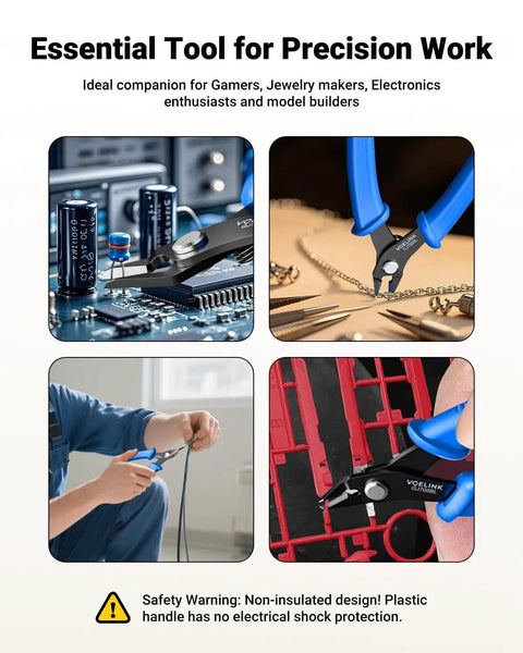 Spring Loaded Tiny Wire Cutter Flush Cutters For Electronics, Jewelry Making, Model Craft And 3D Printing, Five Inch Pro Grade