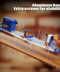 Badass Benchtop Wood Lathe Featuring A Solid 600 Watt Motor For Effortless Spinning And Flawless Detail Work Made For Weekend Tinkerers And Pro Level Woodcrafting Pros with aluminum base and extra screws for stability.