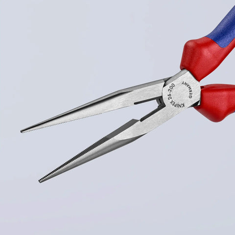 Long Nose Pliers With Cutter Eight Inch Heavy Duty Multi Component Multi Color Set With Color Coded Comfort Handles For Precise Gripping