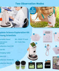Kid Friendly Digital Microscope With Four Magnification Levels 100x, 400x, 700x, 1000x, 1080P 2 Inch HD Screen, Photo And Video Capture, USB Rechargeable, Ideal Science Toy For Curious Kids Aged 8 To 12 in stand and hand use