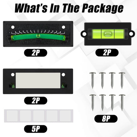 Beast Grade Rv Bubble Leveling Kit With Four Black Abs Self Adhesive Gauges Featuring High Visibility Green Fluid And No Fuss Negative Seven To Positive Seven Degree Scales For Road Ready Camper Trailer Snap Wall Setup