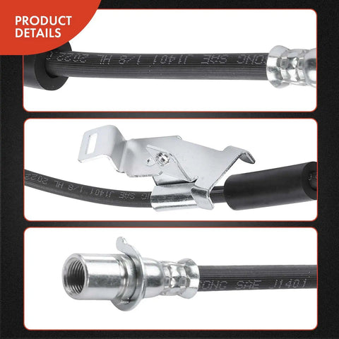 Front Side Brake Hydraulic Hoses for Chevy GMC Cadillac Trucks and SUVs Pack of 2 Fits Silverado 1500 Sierra 1500 Tahoe