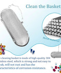 Straight Up Heavy Duty Stainless Steel Mesh Basket Pair For Ultrasonic Jewelry Cleaner And Small Parts Washer Built Tough, oval basket with chain.