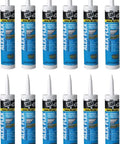 12 tubes of Alex Flex White Acrylic Latex Interior Molding And Trim Sealant For Fast Drying Ultra Flexible Crackproof Seal High Adhesion Paintable