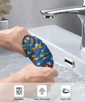 Ultra Soft Microfiber Bath Towel For Adults shown being wrung out over a sink illustrating water absorbency and quick-dry feature