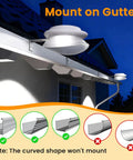 Gutter mounted Solar Powered Gutter Lights 6 Pack With 9 LEDs Outdoor Fence Lights For Eaves Garage Garden Pathway Waterproof Cool White