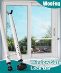 2-In-1 Sliding Door Security Bar and Window Guard, Adjustable 16.5 to 48 Inches, installed on sliding glass window, white