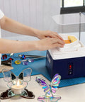 Dual Layer Stained Glass Grinder With Four Size Diamond Bits For Rapid Coarse Grinding And Butter Smooth Fine Polishing Professional Art Tooling in use.