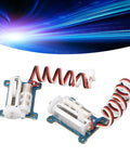 Slick 1.5g Micro Digital Servo For RC Planes And Mini Drones, lightweight, featuring dual motors and colorful wiring.