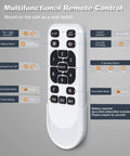 Multifunctional remote control for 60 Inch No Light Industrial Ceiling Fan Black With Remote And App Control with button labels