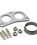 Heavy Duty 4 2 1 Header Exhaust Gasket Kit With Graphite Donut Ring And Aluminum Flange Featuring M10x125 Studs Nuts including gasket, studs, and nuts.