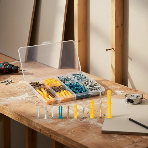 270 Piece Drywall Screw Kit With Carbon Steel Self Tapping Zinc Plated Screws For Wood Studs And Gypsum Panels No Pre Drill Needed Easy Hold