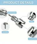 Close-up of 7 Piece PVC Pipe Threading Tool Set For One Half Inch And Three Quarter Inch Pipes with thread cutters details