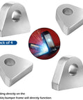 Heavy Duty Weld On Shackle Clevis Mounts 1 Inch Thick Steel Pack Of 4 With Beveled Base for vehicle bumper or frame mounts