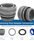 40mm To One And One Half Inch Pool Hose Adapter Kit For Attaching 40mm Hoses To Hayward Filter Pumps, No Hassle Quick Connect