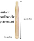 2 Pack Wood Sledge Hammer Handle Replacements For 2 3 And 4 Lb Hammers With Wood And Steel Wedges 12.5 Inch Length Ball Peen Hammer Handle Replacement Wood Tool Handle Bulk Buy For DIY Pros, wooden handle dimensions shown