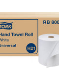 Universal White Hand Towel Roll 1 Ply, Fully Recycled Fiber, 6 Rolls Of 800 Ft Each, Compatible With H21 Dispensers