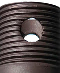Close-up of threaded end of 36 Inch Ceiling Fan Downrod In Oil Rubbed Bronze For Tall Ceilings Three Quarter Inch Diameter