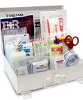 107 Piece First Aid Kit For 25 People With Metal Case, OSHA Compliant Emergency Supply Set Including Bandages, Cold Packs