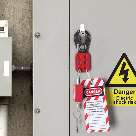 Top Shelf 10 Pack Lock Out Tag Out Hasps Rock Solid Stainless Steel Safety Hardware With Nylon Handles And One Inch Jaws Built Tough For Industrial Workflow Control And Daily Grind Protection