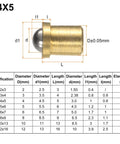 Top Shelf Brass Ball Spring Plungers Ten Pack Four By Five Millimeters showing detailed specifications and dimensions for precise use.