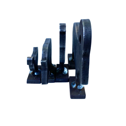 Side view of AR500 Steel Silhouette Targets Set 4 Piece Rifle Knockovers For Plinking On The Range Chicken Turkey Pig Ram 3/8 Inch Thick