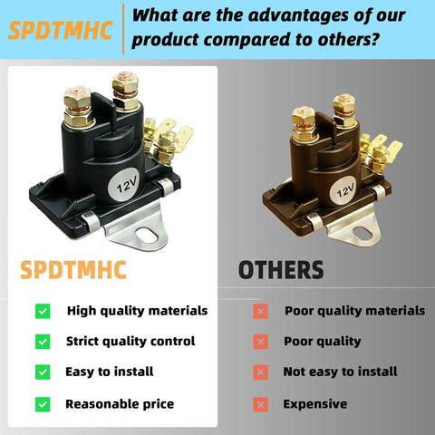 Comparison of SPDTMHC solenoid with others, highlighting quality, material, and installation advantages.