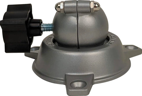 Low Profile Base for 300 Series Vise Heads With Five Eighths Inch Shaft, Single Control Knob And Split Ball Locks