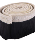 Shop Ready Heavy Duty CNC Router Spindle Dust Collector Brush Seal For Precision Engraving Machines Featuring A Tight Seventy Millimeter Fit And Badass Vacuum Seal, black bristles on beige fabric backing.