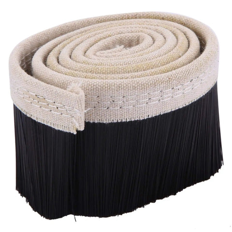 Shop Ready Heavy Duty CNC Router Spindle Dust Collector Brush Seal For Precision Engraving Machines Featuring A Tight Seventy Millimeter Fit And Badass Vacuum Seal, black bristles on beige fabric backing.