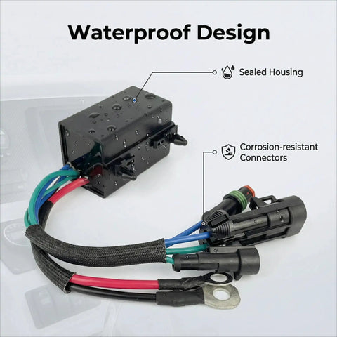 Tilt Trim Relay Kit For Johnson Evinrude Outboard Motors 40HP To 300HP From 2004 Up Waterproof 12V showing sealed housing