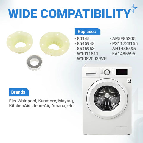 Upgraded Washer Hub Kit W10820039 For Cabrio Bravo Oasis Whirlpool And Kenmore Washers Replaces 8545948 8545953 displayed with washer