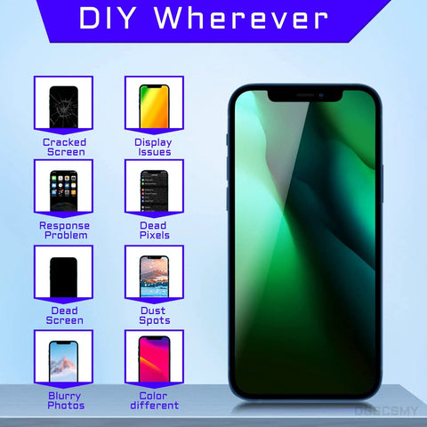 Iphone 12 Pro Max 6.7 Inch LCD Screen Replacement Kit With 3D Touch Digitizer Full Assembly Ear Speaker Proximity Sensor And Waterproof Adhesive Repair Tools A2342 A2410 A2411 A2412 front view