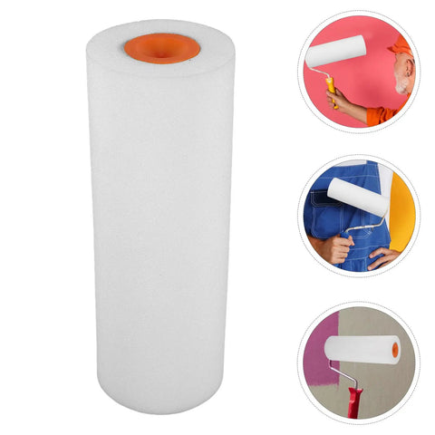 Top Pro Level Paint Roller Brush Head With Padded Handle For Zero Sweat Wall Covering And Sharp Trim Work A True Home Reno Game Changer For Swift Finish Efforts, white roller head close-up.