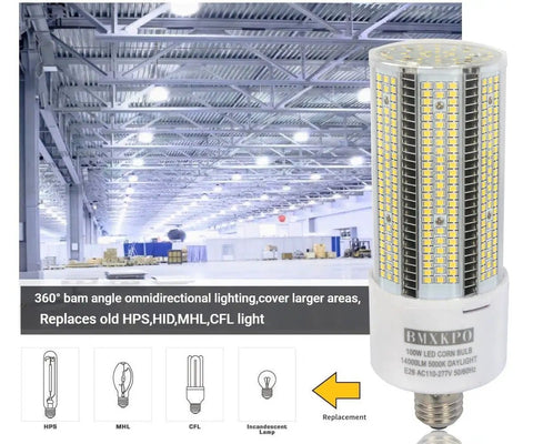 2 Pack 600W Equivalent LED Corn Light Bulb 7020LM 54W 6000K Daylight White E26 Base Indoor Outdoor Ceiling Fan Porch