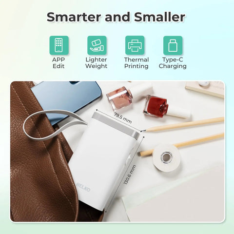 Pocket Sized Bluetooth Label Maker With Tape P21 Wireless Printer For School Office And Home Use next to bag and items