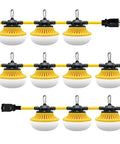 10 Head LED Temporary Construction Lights Beast Bright 100W Total 10000 Lumens Industrial Grade Work Lighting