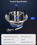 Front Wheel Hub Bearing Assembly 5 Lug With ABS OE 513179 specs and dimensions for GM vehicles