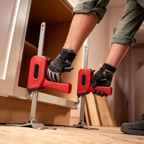 Heavy Duty Arm Jack 2 Pack, Zero Sweat Furniture Lifter, 330 Lbs Hand Lift Tool, positioning kitchen cabinets